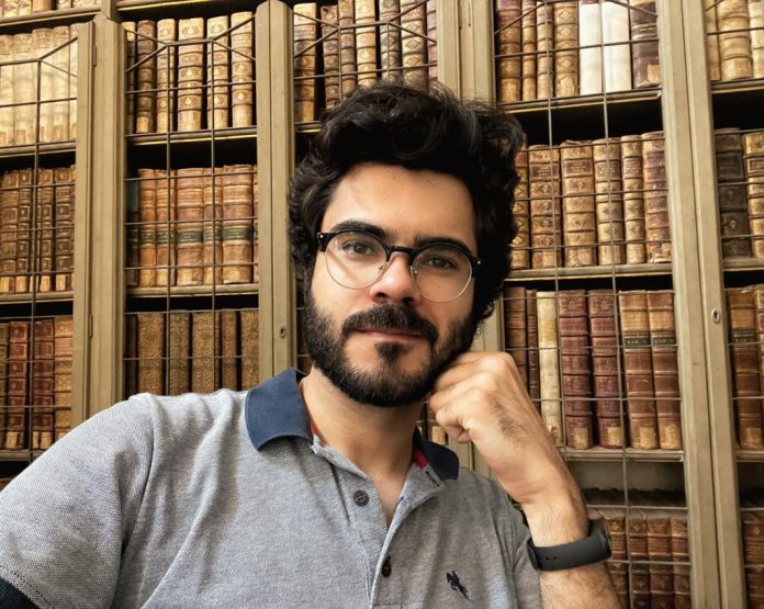 Álvaro Moro Lorenzo en la biblioteca Queriniana di Brescia