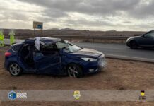 Un accidente de tráfico en La Oliva deja dos personas heridas Accidente de tráfico en La Oliva
