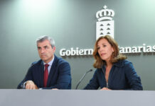 Manuel Domínguez, vicepresidente del Gobierno de Canarias y Jessica de León, consejera de Turismo y Empleo